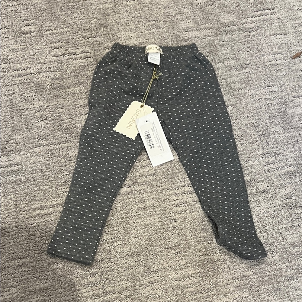 Siaomimi Gray Polka Dot Kids Leggings
